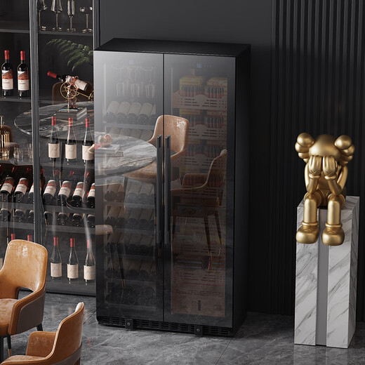 Baikelen Cigar Cabinet Mirror Glass Double Door Double Temperature Constant Temperature and Humidity Tobacco and Wine Cabinet Tea Beverage Cabinet Refrigerator Air-cooled Frost-free Household Commercial Large Capacity Embedded Spanish Cedar Wood 1.9 Meters丨Light Sensing Mirror Dual Temperature Zone丨Ice Bar + Cigar丨Thick Style