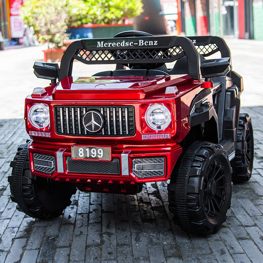 ZOCO children's electric car four-wheel remote control off-road car male and female baby child toy car can sit on a person charging swing car single drive Chinese red/self-driving + music + small battery