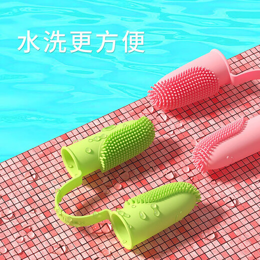 AILUKI Japanese pet toothbrush for cats, special dog artifact finger cover, soft-bristled small dog brush, tooth cleaning supplies, blue, pink and green three-piece set