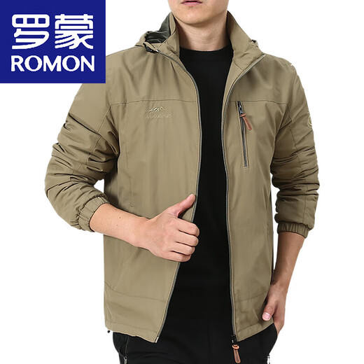 罗蒙（ROMON） 男士外套秋冬季加绒夹克男冬装休闲衣服男上衣中年男装厚 9898[深蓝]可卸帽-加绒不加价 XL 180规格(150斤左右)