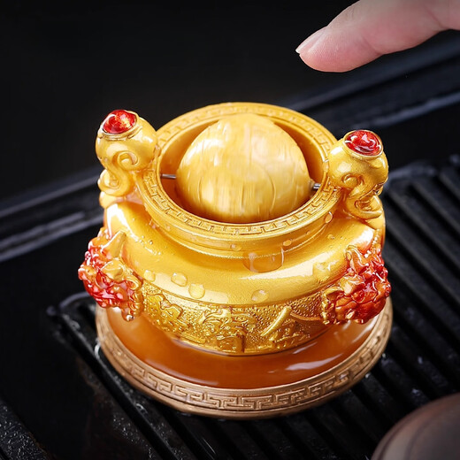 Xixi Taitai cornucopia changes color when exposed to water, tea pet ornaments, home living room, office tea table, tea play, kung fu tea set accessories, decoration cornucopia + base