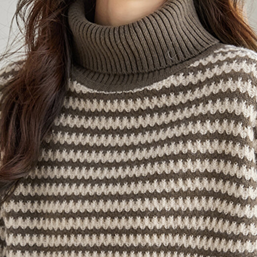 Shexi (Srcr) turtleneck pure wool sweater women's retro sweater outer wear autumn and winter lazy loose knitted thick base