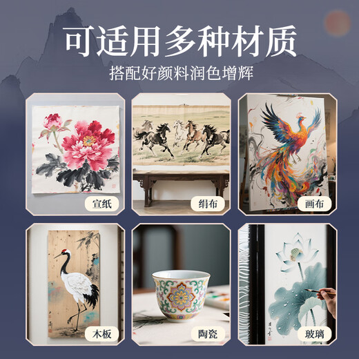 Rubens solid Chinese painting pigment cyan blue beginner set primary school supplies tools complete set of third grade art class material package ink painting 12/24/36/48 color Chinese painting pigment cyan blue 36 color solid Chinese painting pigment