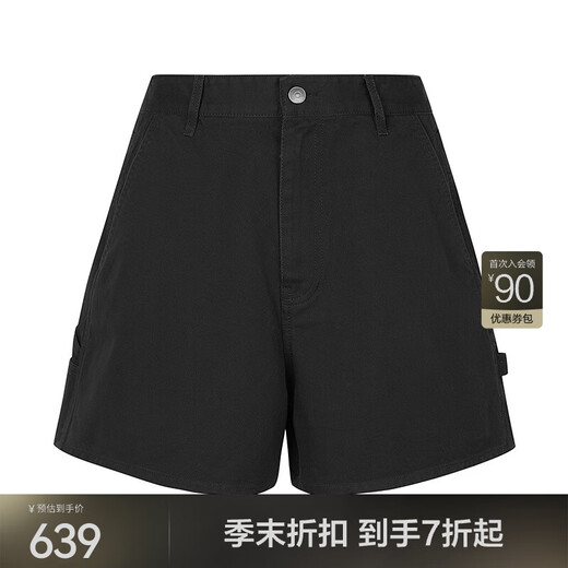 JNBY【商场同款】25夏新品短裤女宽松阔腿裤5P5E12190 001/本黑 S