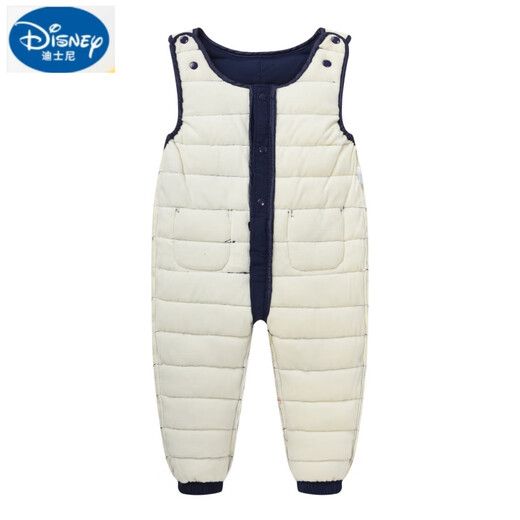 Disney (Disney) children's clothing for boys and girls, infants and young children, cotton quilted overalls, children's velvet thickened warm cotton jumpsuits, pink, 80cm, size 80 (suitable for babies 1-2 years old)