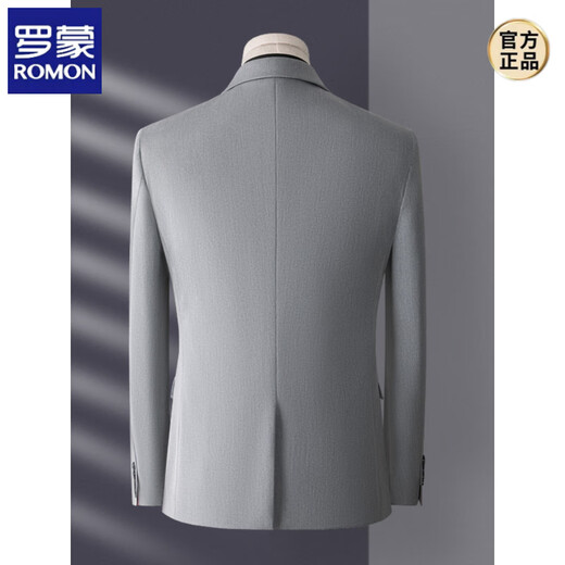 ROMON high-end 2025 suit men's three-piece Korean style slim business casual suit groom's wedding dress light gray top/pants/vest/shirt and tie S