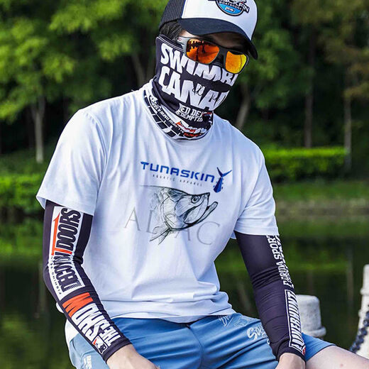 Luya fishing T-shirt fishing clothing summer short-sleeved men's round neck lightweight sun protection fishing clothing rock fishing and sea fishing clothing personalized leisure wear L