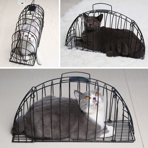 Washing cat cage, cat blowing cage, washing cat artifact, anti-scratch, blow-dry, cat bathing cage bag, fixed cat supplies, anti-scratch, washing cat cage, black S-suitable for 4 Jin Jin equal to 0.5 kg or less