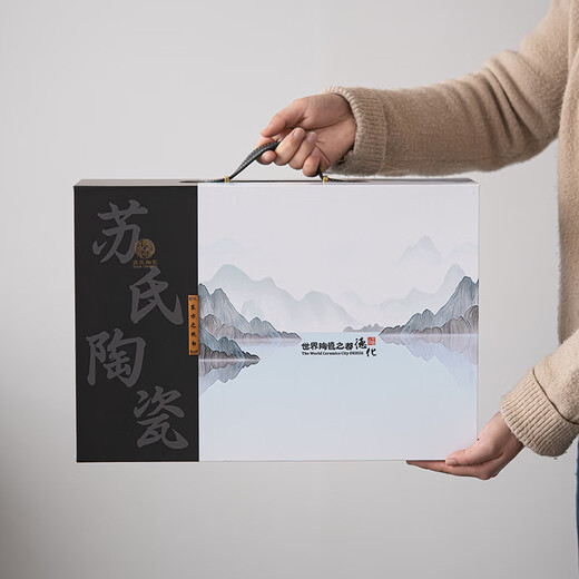 SUSHI CERAMICS herbal gray glaze Kung Fu tea set solid wood handle double-sided teapot bamboo surface water storage saucer gift box J0506