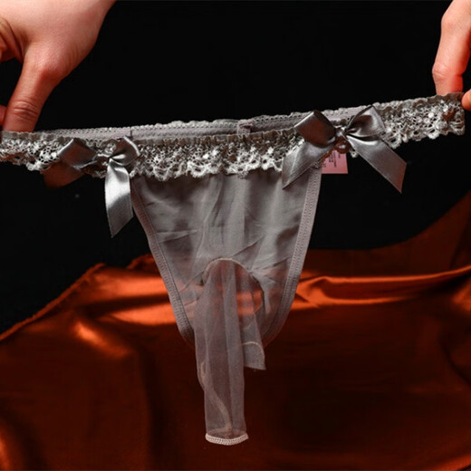 Adult men's underwear perverted fully transparent belted stockings low waist sexy large size men's thong with skin color and opening