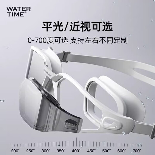 WATERTIME myopia swimming goggles HD anti-fog and waterproof women's large-frame swimming goggles men's professional swimming cap set equipment Iceland Aurora Myopia optional 0-700 degrees myopia optional Notes on ordering