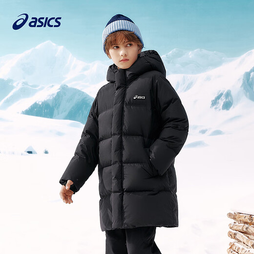 ASICS Children's Clothing 25 Years Winter Children's Mid-Length Down Jacket, Fluffy, Stylish, Thickened, Warm and Waterproof 334251072520