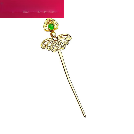 Quan Yin 2025 new 18k gold accessories diy buckle safety buckle clip buckle K-plated jade inlaid green cabochon jade pendant flat