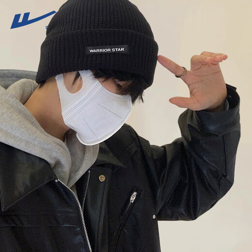 Warrior Woolen Hat Men's Autumn and Winter Baotou Warm Knitted Hat Hip-Hop Fashion Brand Showing Face Small Cold Hat Versatile Women