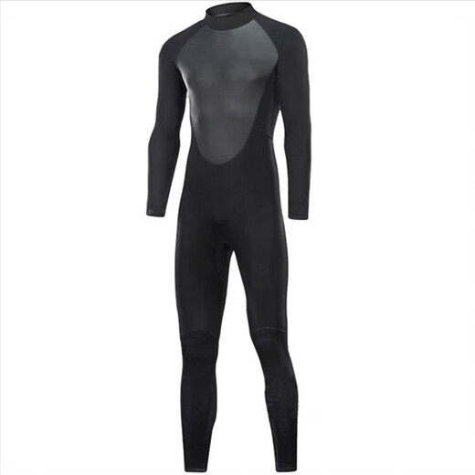 Big round and small round.5mm long-sleeved warm wetsuit for men. One-piece sun protection and waterproof female snorkeling suit. Surfing cold-proof swimming wetsuit. Classic one-piece black S size 80-95Jin Jin is equal to 0.5 kg