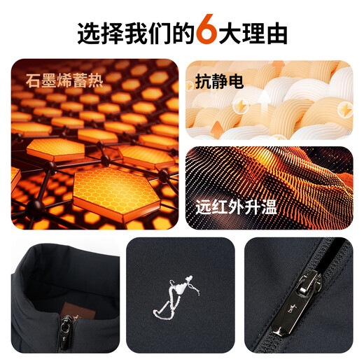 Talented men's stand-up collar jacket autumn and winter 25 new graphene warm fabric embroidery simple business casual windproof