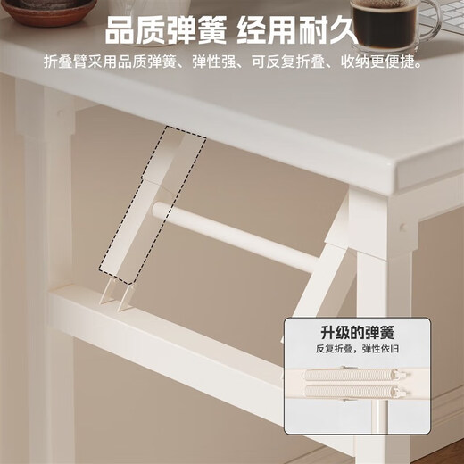 Computer desk desk home desk simple learning writing desk rectangular training table long table folding warm white 80*40*75 white frame single layer with bars