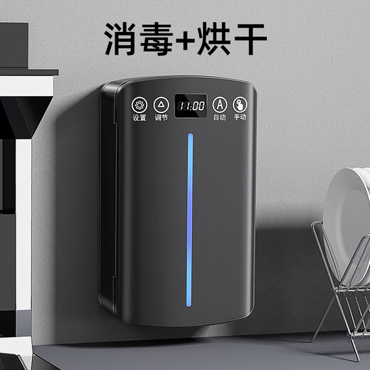 Huli German chopstick sterilization and drying all-in-one machine for smart home high-end new cage wall-mounted stainless steel spoon storage without star rating 1L graphite black upgraded model high temperature drying + intelligent sterilization + mildew prevention plug-in