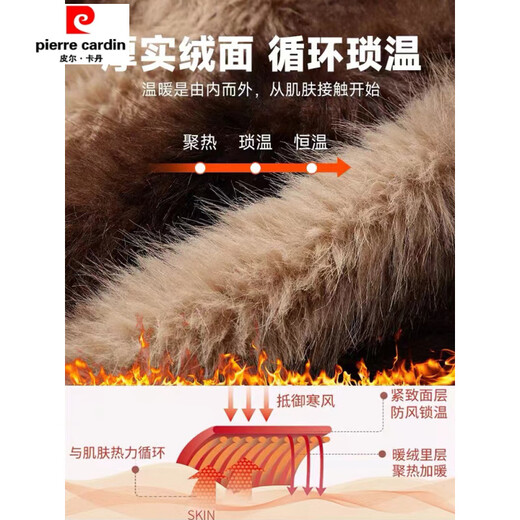 Pierre Cardin Dad Winter Jacket Plus Velvet Thickened Padded Jacket 2025 New Middle-aged and Elderly Men's Padded Clothes Grandpa Winter Padded Jacket Black Removable Velvet Liner + Hat L 175 90-110Jin Jin is equal to 0.5 kg