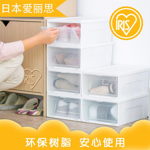 IRIS transparent shoe box plastic storage box front-opening storage box AJ shoe cabinet enlarged and thickened storage box XL size 4 pack (suitable for sizes 43-45)
