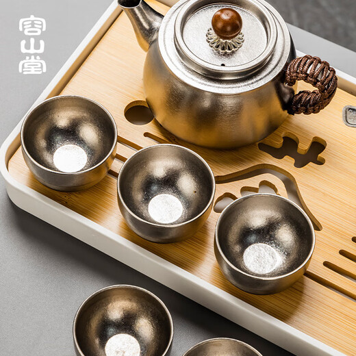Jiaqi pure titanium tea set complete set outdoor teapot tea making set office gift portable tea set complete set tea making set