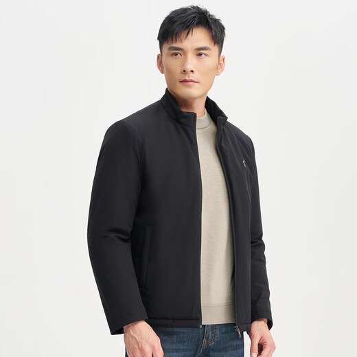 Talented men's stand-up collar jacket autumn and winter 25 new graphene warm fabric embroidery simple business casual windproof