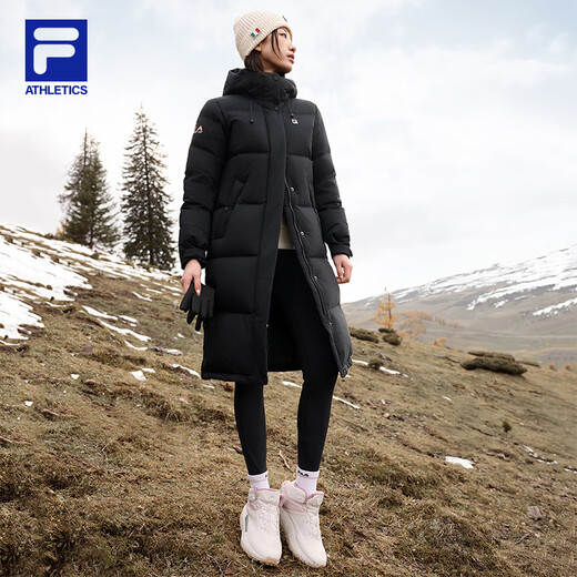 FILA official women's mid-length down jacket 2025 winter 90 goose down high-pile 740+ warm and cold-proof jacket