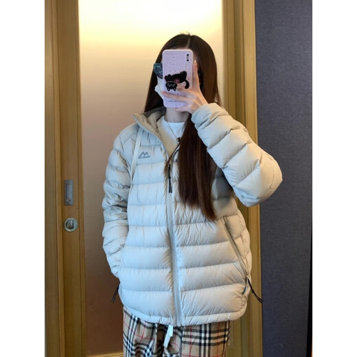 Yunxing Down Jacket Women's 2026 New Spare Ribs Short Style Lightweight Winter Thickened White Duck Down Casual Sports Hooded Jacket Gray S 80-115Jin Jin is equal to 0.5 kg