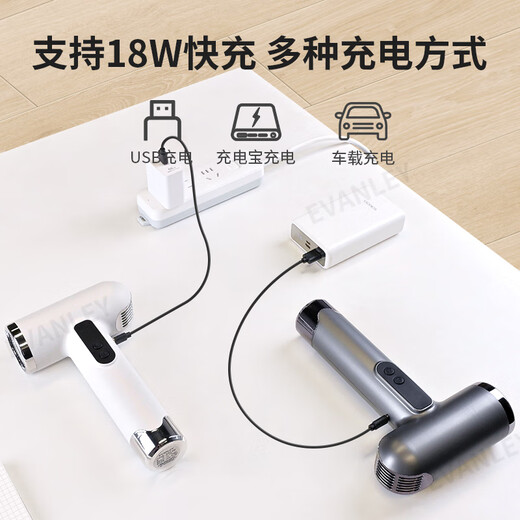 EVANLEY German Wireless Hair Dryer Rechargeable Student Dormitory Special Unplugged Battery Hair Dryer USB Hair Dryer Adjustable Hot and Cold Low Power Not Harmful to Hair Art Exam Portable 100,000 RPM - High Configuration Can Blow Hot Air Without Plug-in - Ivory White