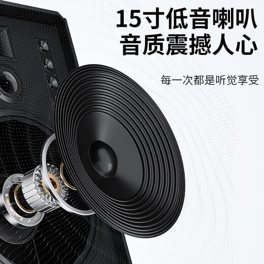 Newmine N528 15-inch square dance Bluetooth speaker high-power outdoor mobile portable trolley home karaoke high-volume wireless audio super long battery life dual microphone 15 speakers