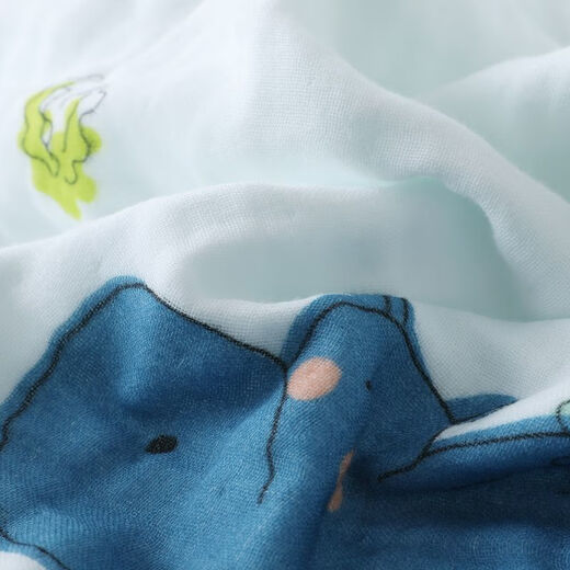 KING SHORE cartoon pure cotton gauze blanket children's summer cool quilt baby kindergarten nap blanket towel quilt white one