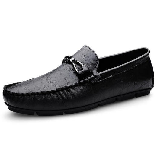 Satchi Light Luxury Luxury Spring and Summer British Style Small Cuir Chores Cuir Business Casual Chores One Foot Lazy Style Corée grande taille noire 9913 38