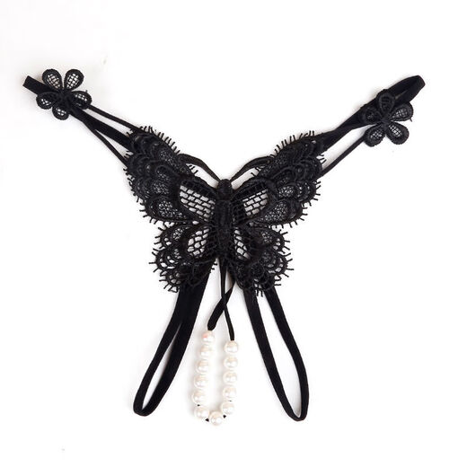 Women's sexy underwear with pearl vagina massage open crotch hot thong large size can be inserted passionately black blue confidential delivery-P23 M80-130Jin Jin is equal to 0.5 kg confidential delivery