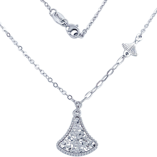 CHINA GOLD platinum AB crushed ice fan-shaped skirt chain about 5.49g
