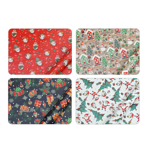 Extreme Space Christmas wrapping paper Christmas gift wrapping paper diy handmade paper gift flower paper for girlfriend 4 pieces + ribbon