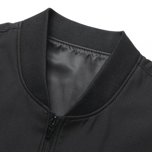 Middle-aged and elderly men's baseball collar jacket, middle-aged men's spring and autumn dad stand-up collar jacket, business casual tops, navy blue 2XL 185 yards 140-155Jin Jin equals 0.5 kg