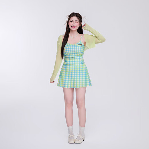 Agliondy large size swimsuit for women with fat mm split 2025 new vacation conservative belly-covering slim long-sleeved blouse for hot spring bathing