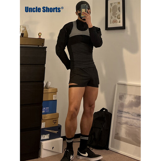 Uncle Shorts black thong men's sports sexy straps low waist hip lifting ice silk briefs black_sporty sexy thong briefs M _100-125Jin Jin equals 0.5 kg