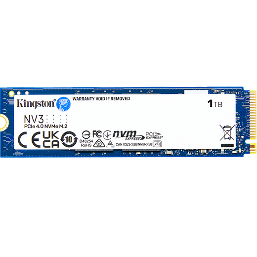 Kingston SSD disque SSD M.2 (NVMe PCIe 4.0 4) ordinateur de bureau disque SSD accessoires informatiques NV3 1 to PCIe4.0