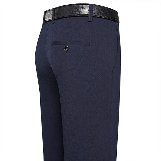 MONTAGUT Mulberry Silk Casual Pants Men's 2025 Autumn Thin Drape Middle-aged Dad Straight-Leg Suit Pants No-Iron Cool Long Pants Sapphire Blue Spring and Autumn Style 3XL 33 Waist 2'6