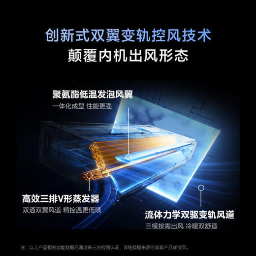 Midea large 3-horsepower cooling and heating dual-outlet air duct machine, one-to-one super energy-efficient home central air conditioner, enjoy four generations of floor heating replacement KFR-75T2W/B3-SS(1)