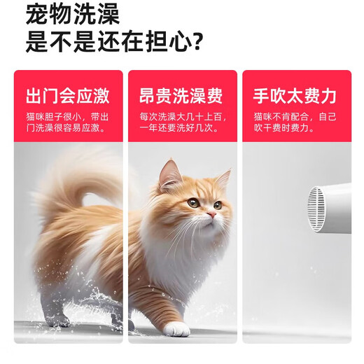 Bikabee Secador inteligente para mascotas Gato Caja de secado para perros completamente automática Perro silencioso Hogar Gato Bolsa para soplar el cabello Secador de pelo Artefacto S5 Naranja dulce Estándar 64L 6D Aire circulante tridimensional + Control inteligente de temperatura