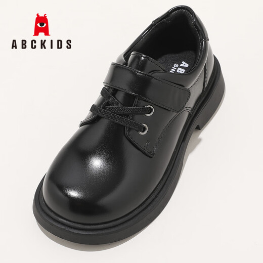 ABC KIDS男女童皮鞋秋季新款学生校园男孩儿童英伦风演出鞋3664PY黑色28