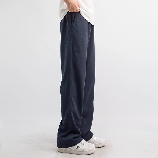 MAYBEYOND pants men's autumn and winter drapey loose sports casual pants Japanese slim straight trousers MX19 sapphire blue L