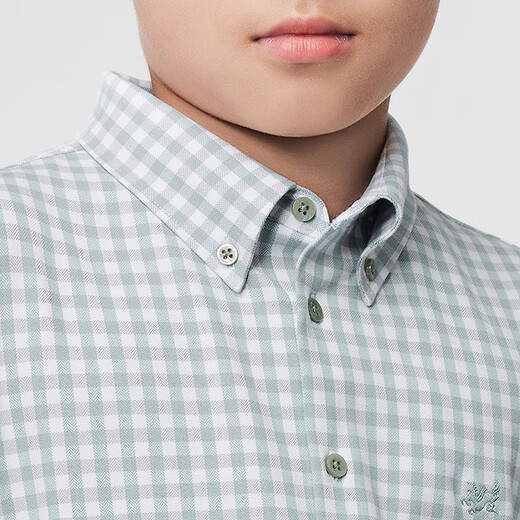 YOUNGOR long-sleeved shirt boys cotton blended chest embroidered little dragon horse suede shirt soft and comfortable 2025 shopping mall same style pink green KLRM115670QKA 150 150/76