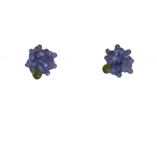 DL 1998 Fat Donglai quality tanzanite earrings, natural lavender color, rich green peridot, natural color matching, a pair of gold-plated earrings