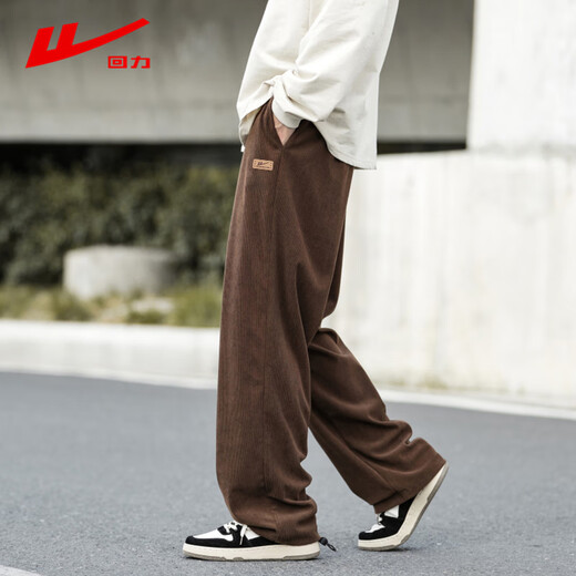 Pull back corduroy pants men's spring and autumn new loose straight wide-leg sports casual pants Dadi XL