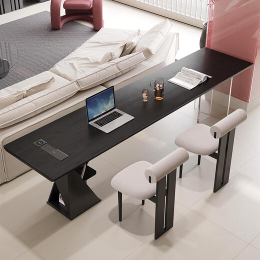 Oscarden horizontal hall sofa behind the long table with sockets for home use in the living room large long table Italian minimalist solid wood desk sparse shadow style-size-color customized photo shoot