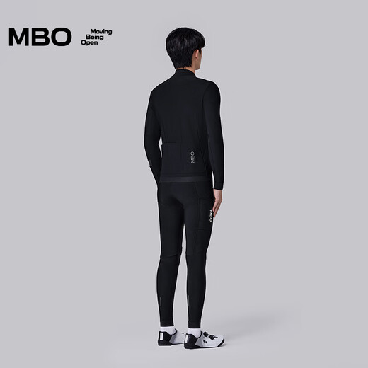 MBO New Color LightWarm Men's Autumn and Winter Light and Warm All-Match Fleece Cycling Jersey C161 Black L