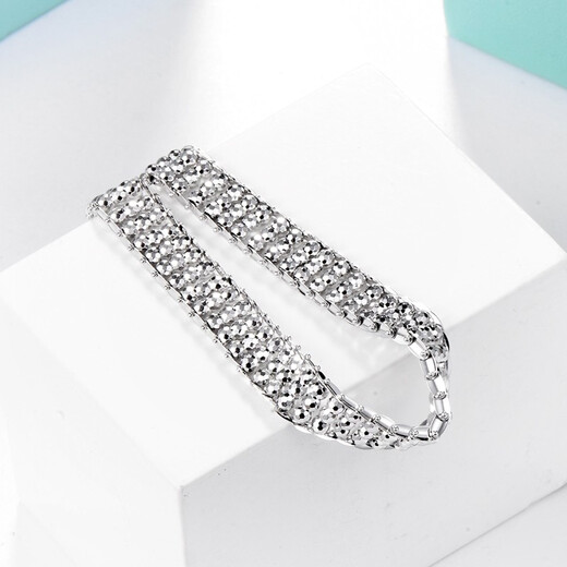 Yuan Shengfu's new PT950 high-quality fashion transfer beads platinum bracelet, shiny large platinum bracelet, 13.25 grams, length 16-18CM